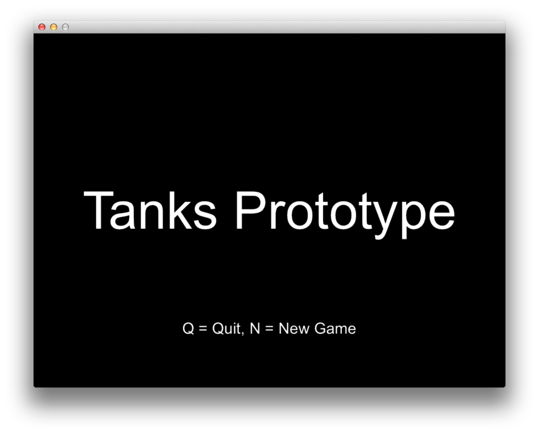 Tanks Prototype menu