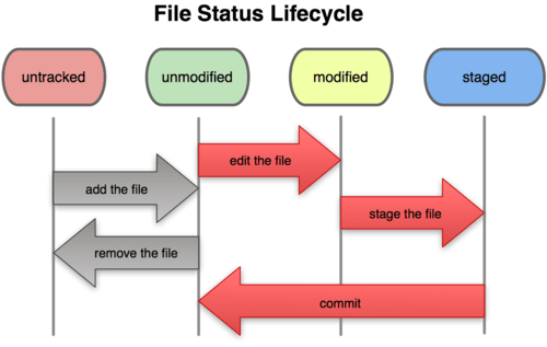 Figura 2-1. O ciclo de vida dos status de seus arquivos.