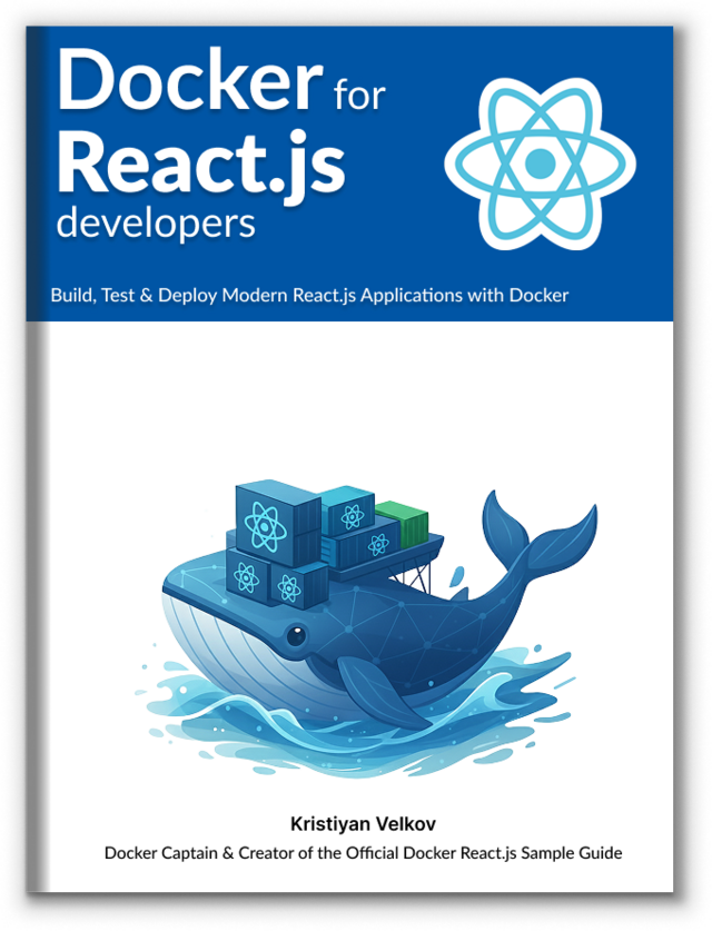Book cover image for Docker for React.js developers by Kristiyan Velkov
