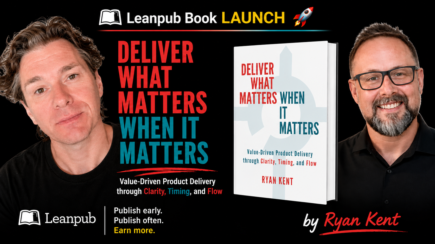 Leanpub Book LAUNCH 🚀 Deliver What Matters When It Matters: Value-Driven Product Delivery through Clarity, Timing, and Flow by Ryan Kent