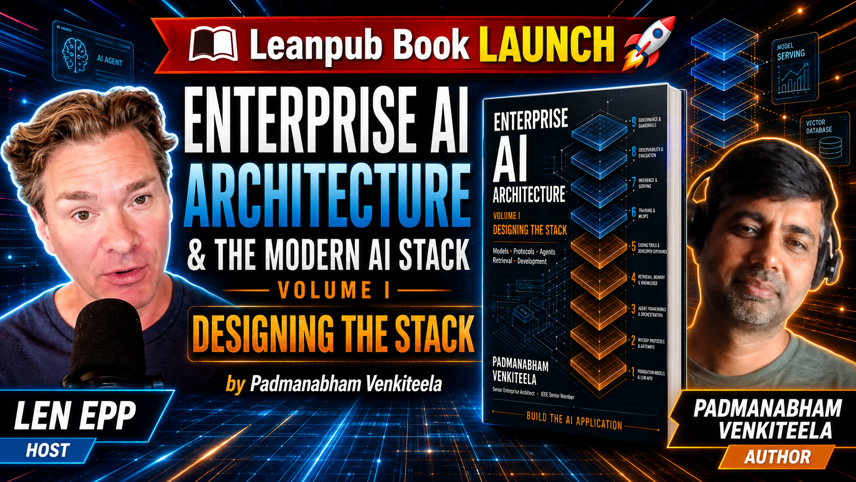 Leanpub Book LAUNCH 🚀 ENTERPRISE AI ARCHITECTURE AND THE MODERN AI STACK: VOLUME I — DESIGNING THE STACK by Padmanabham Venkiteela