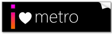 **Figure: Metro Bumper Sticker**. Metro Bumper (Fender) Sticker. ---Image Credit: Microsoft.