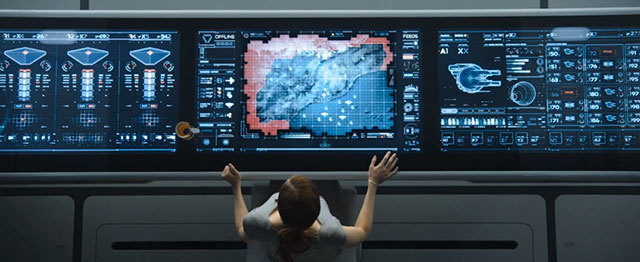 **Figure: Oblivion Touch Surfaces**. Oblivion Natural User Interfaces (NUIs) ---Image Credit: Universal Pictures