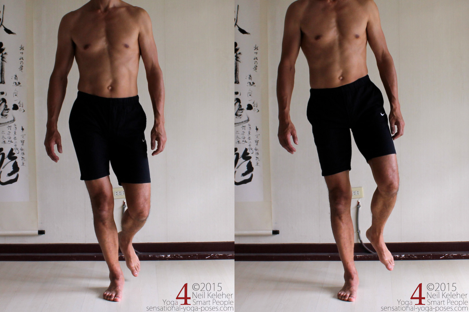 Lift and lower left side of pelvis. Use right hip muscles.