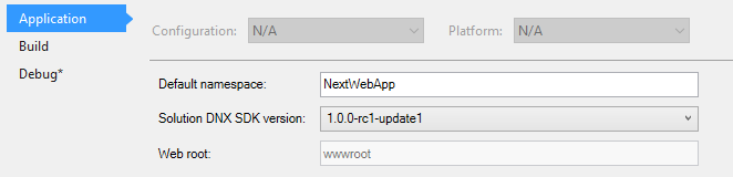 Abbildung: Projekteigenschaften der Applikation