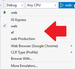 Abbildung: Aufruf eines Profils beim Debuggen