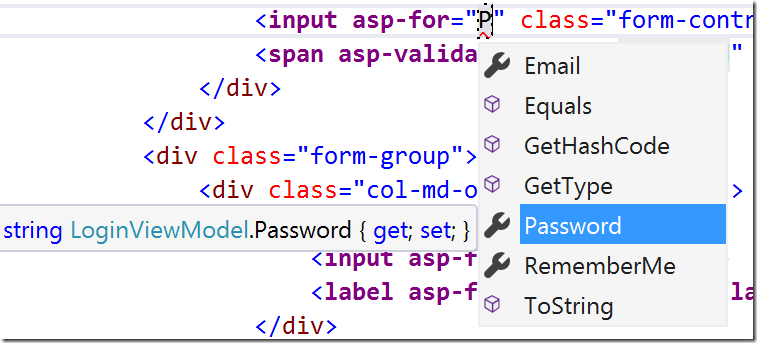 Abbildung: Intellisense in Visual Studio