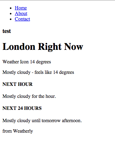 Rendered HTML hosted by our Connect server