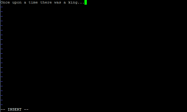 Fig 30:Inserting text in vi