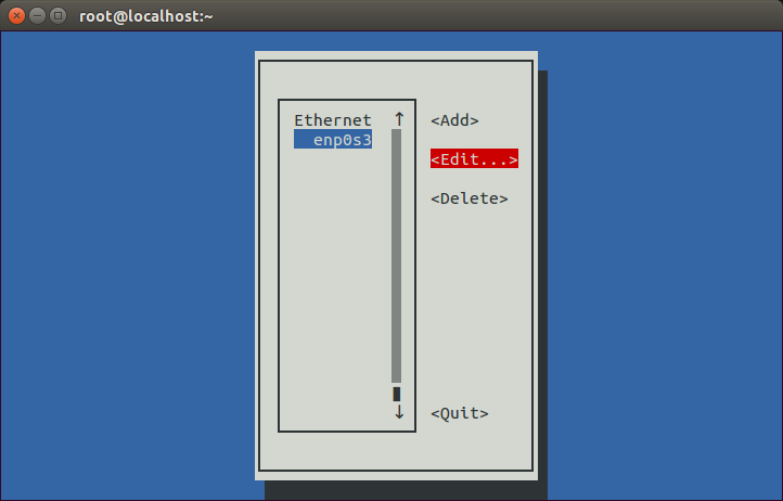 Fig 48:Editing a connection with nmtui