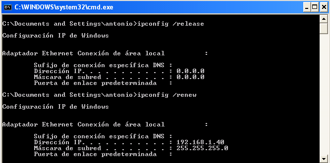 Fig 55:Obtaining an IP address