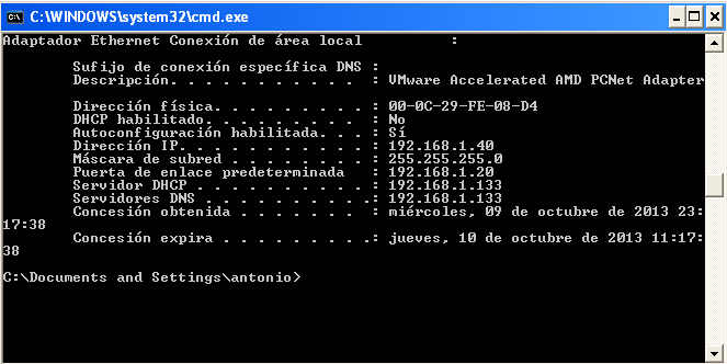 Fig 56: Renewing the IP lease