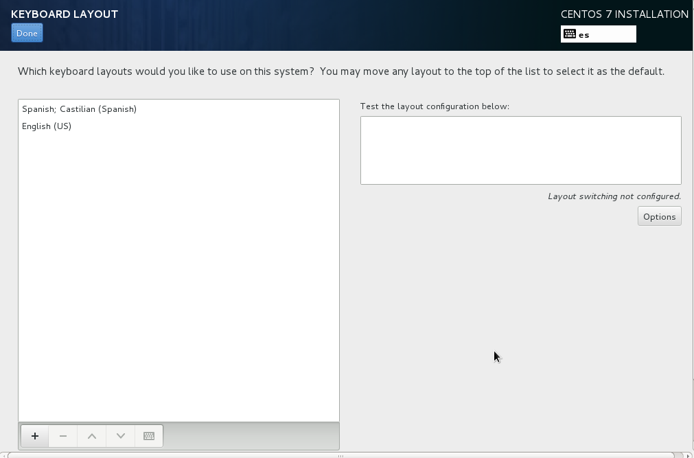Fig 21:Selecting the keyboard layout