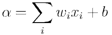 \alpha = \sum_i w_i x_i+b