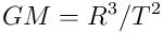 GM = R^3/T^2