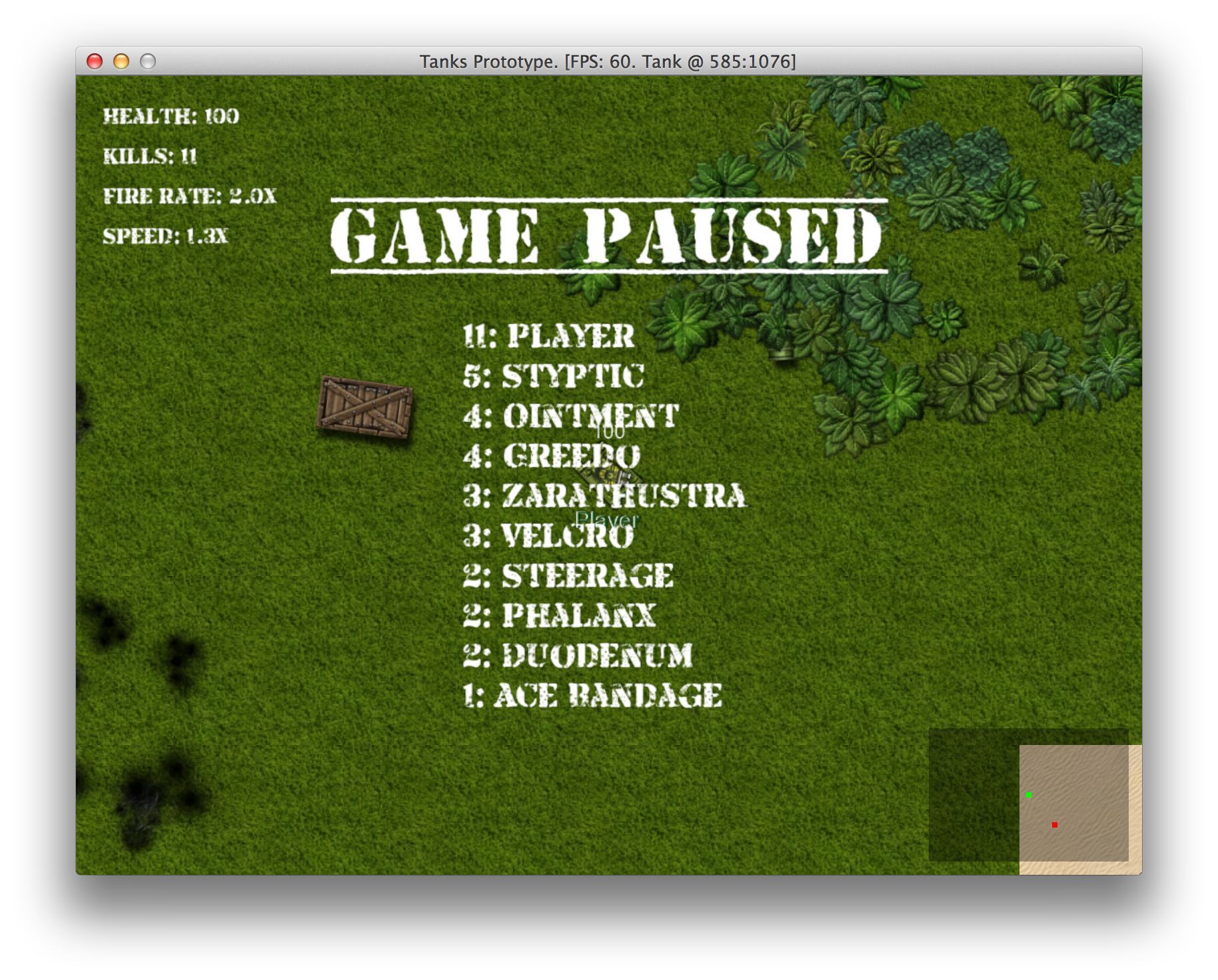 Pausing the game to see the score