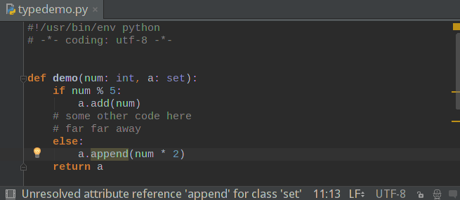PyCharm typedemo.py