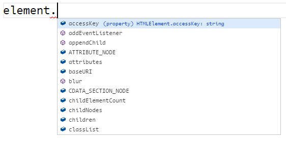 HTMLElement autocomplete options