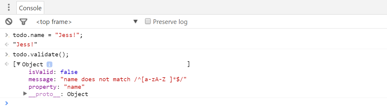 Regex validation error