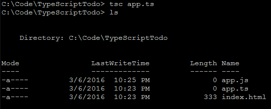 TypeScript compiler output