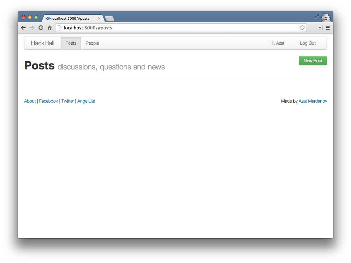 The HackHall Posts page.