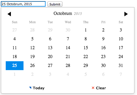 Figure 8.5 Pirate themed datepicker