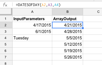 Figure 3-5: Calling user-defined function that returns an array of values.