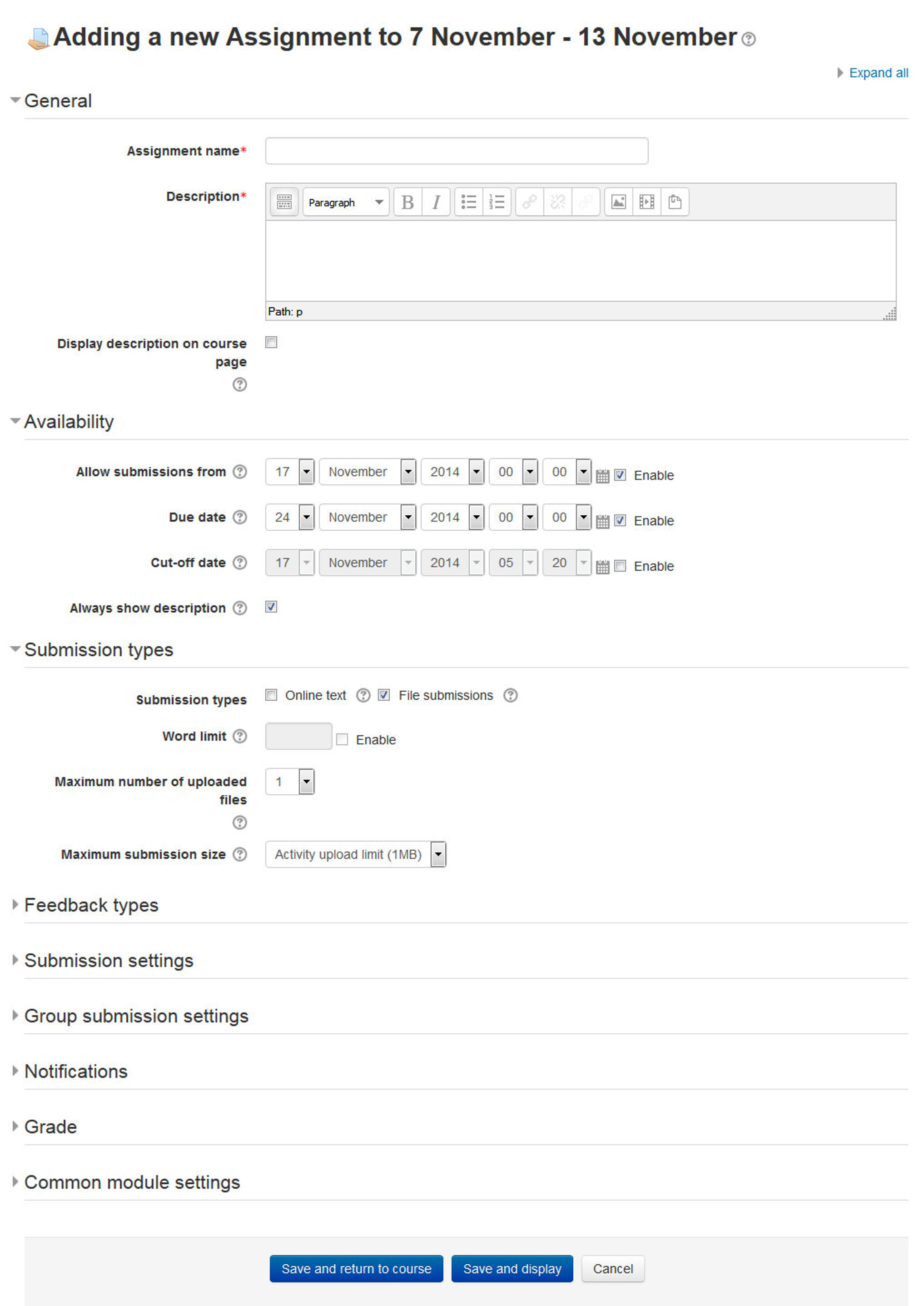 Figure 9-1 Adding a new assignment