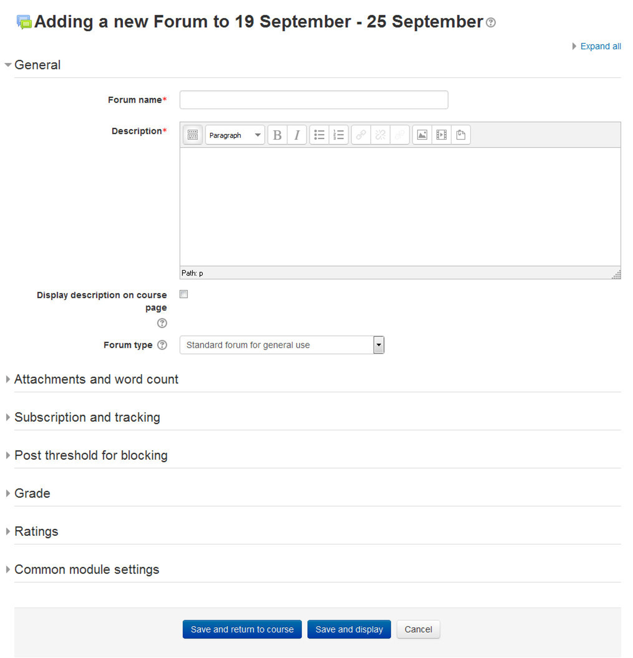 Figure 7-6 Adding a new forum