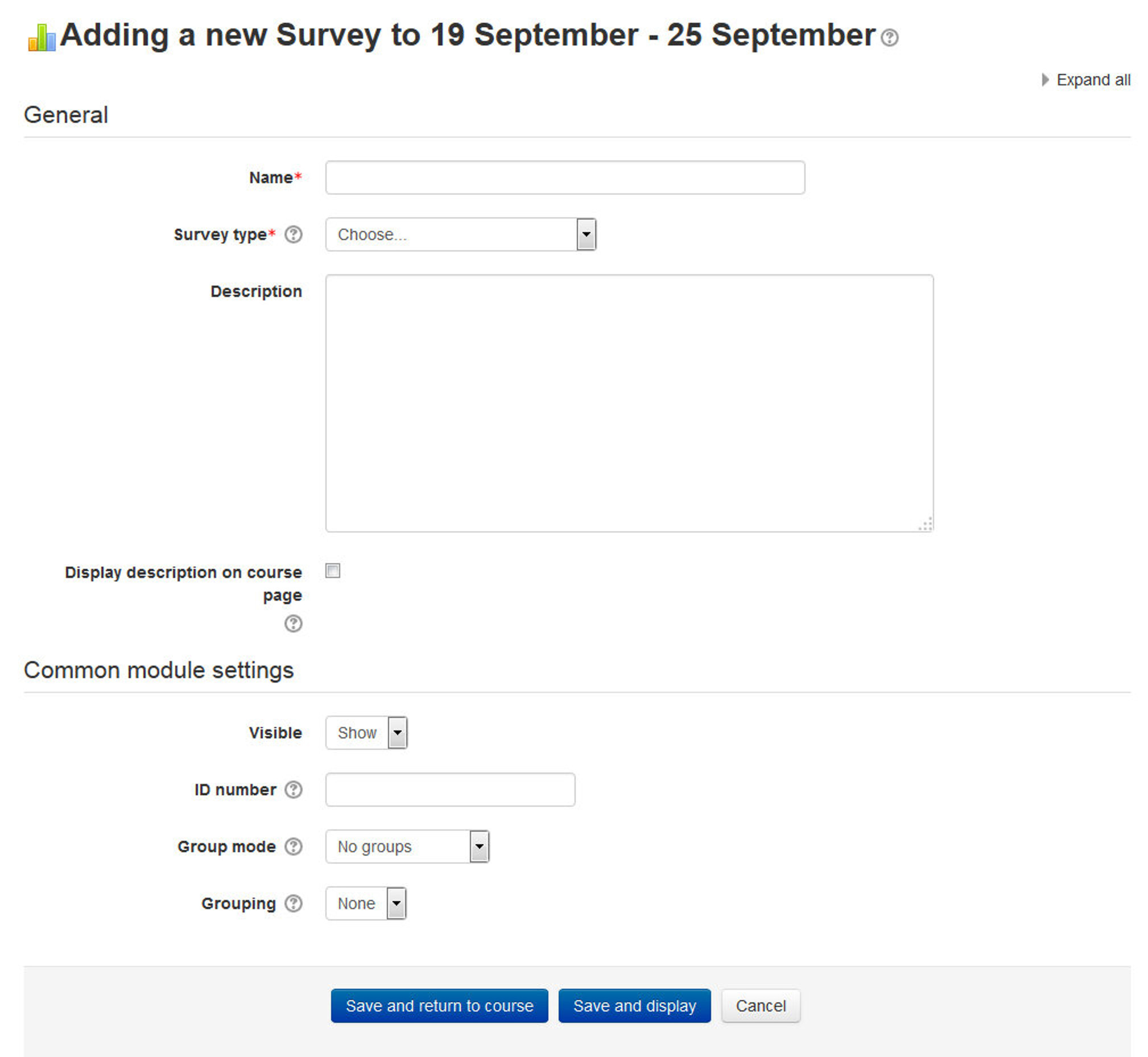 Figure 16-1 Adding a new survey