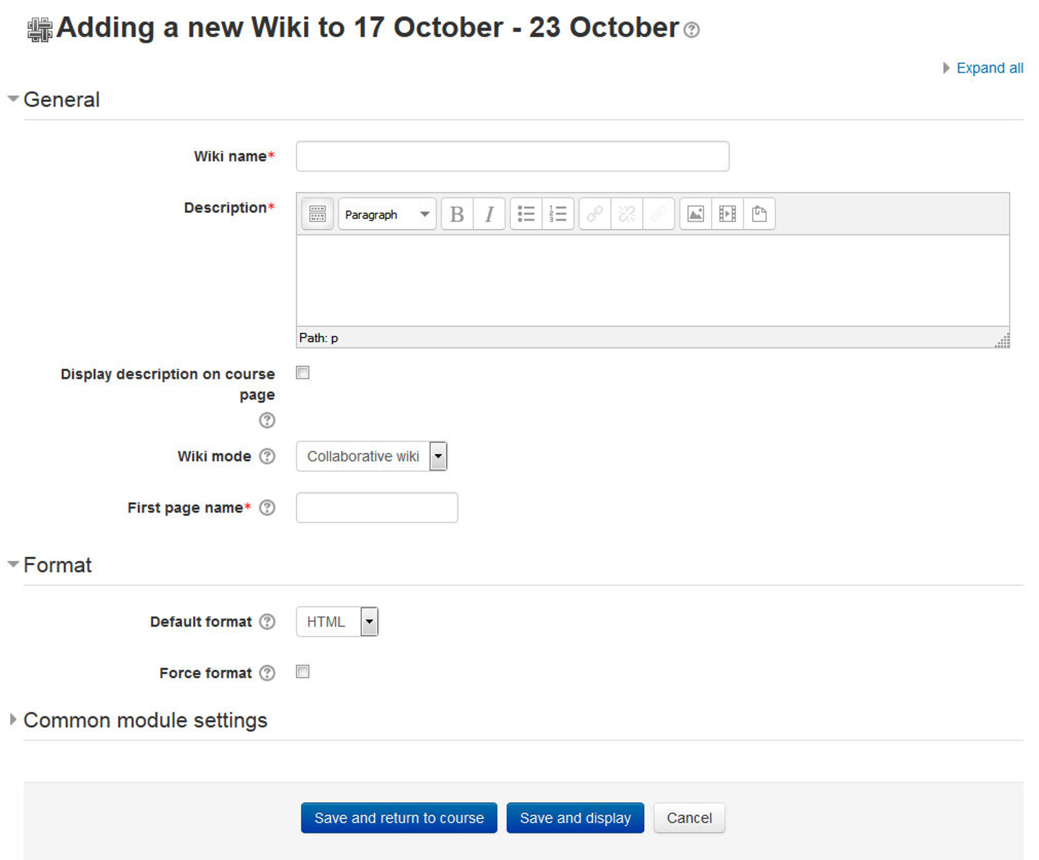 Figure 13-1 Adding a new wiki