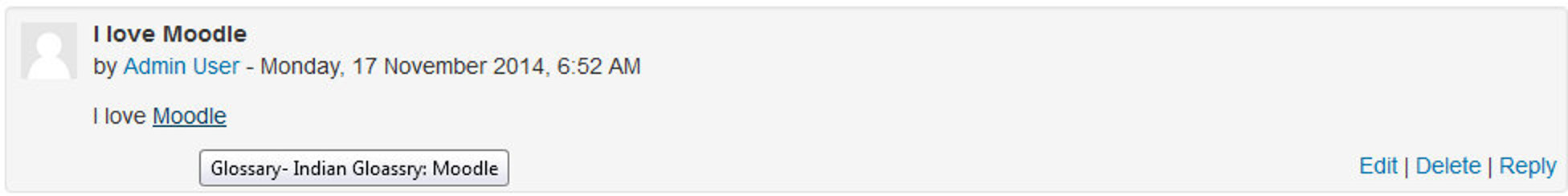 Figure 11-4 An autolinked word in a forum
