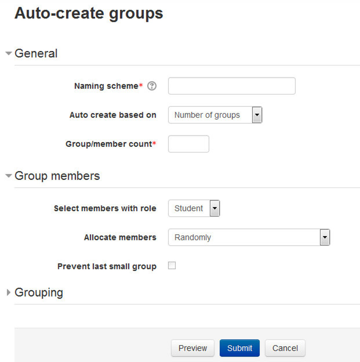 Figure 5-7 Auto creating groups