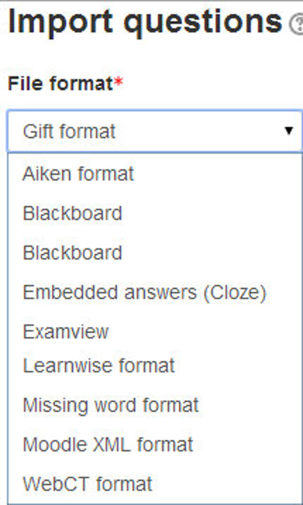 Figure 12-3 Importing questions to lesson