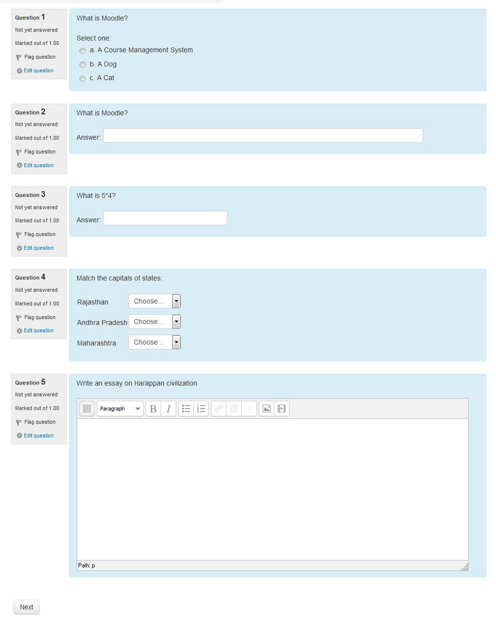Figure 8-14 Quiz preview