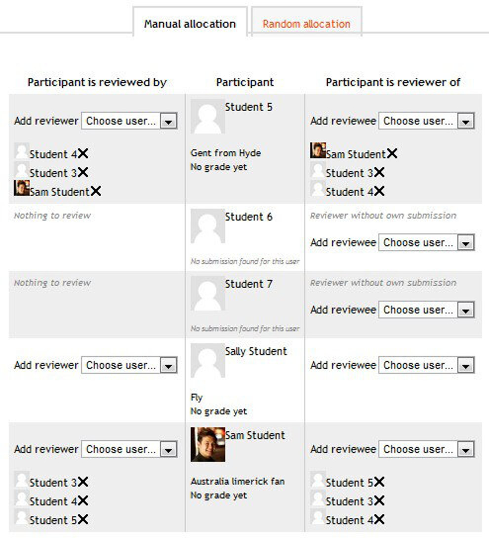 Figure 10-5 Random allocation of submissions