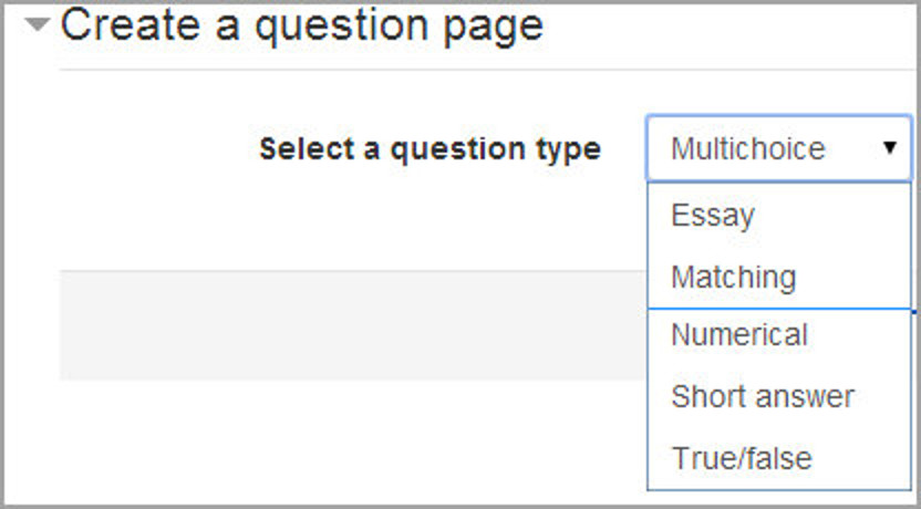 Figure 12-5 Select a question type