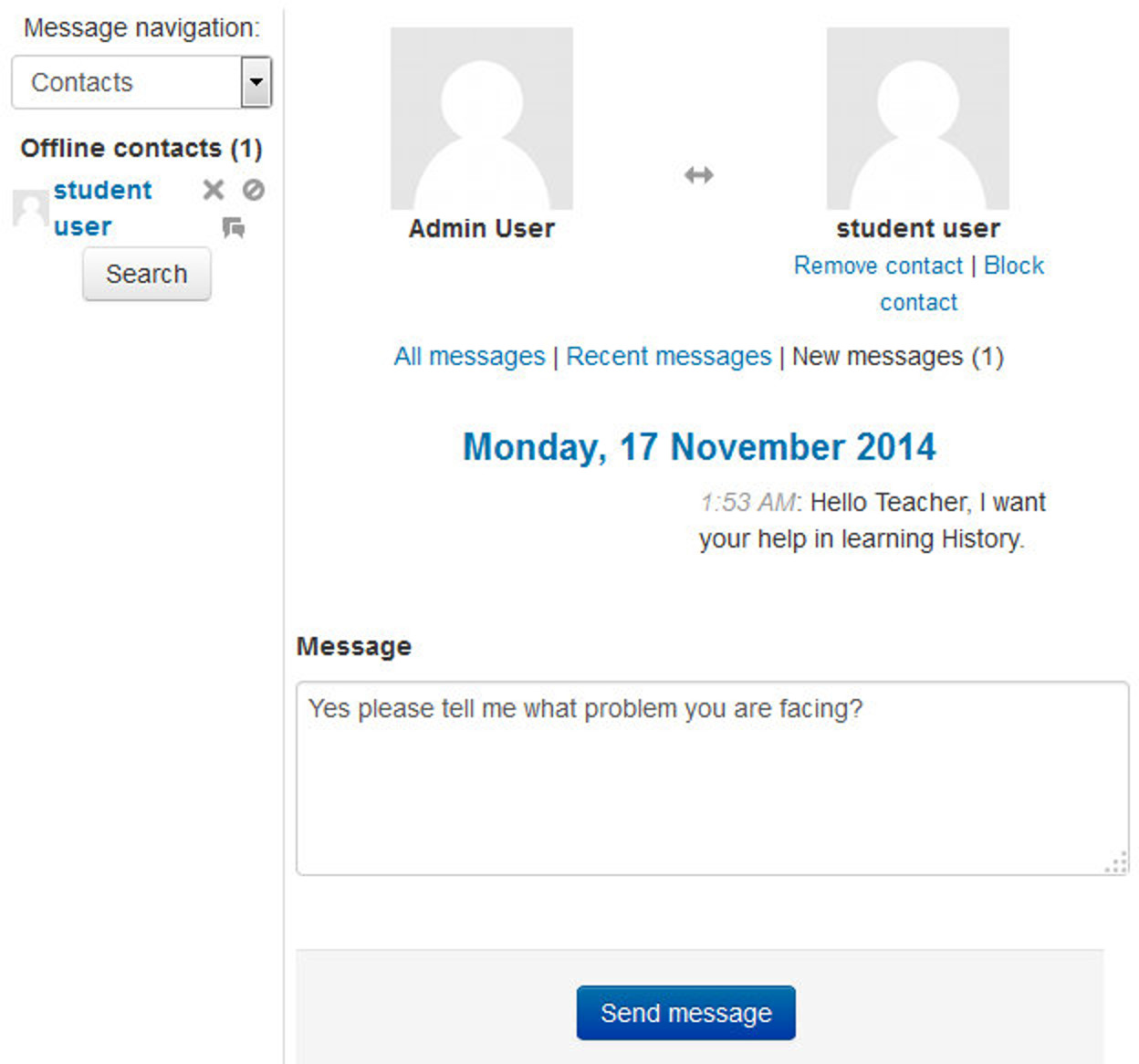 Figure 7-3 Sending a message