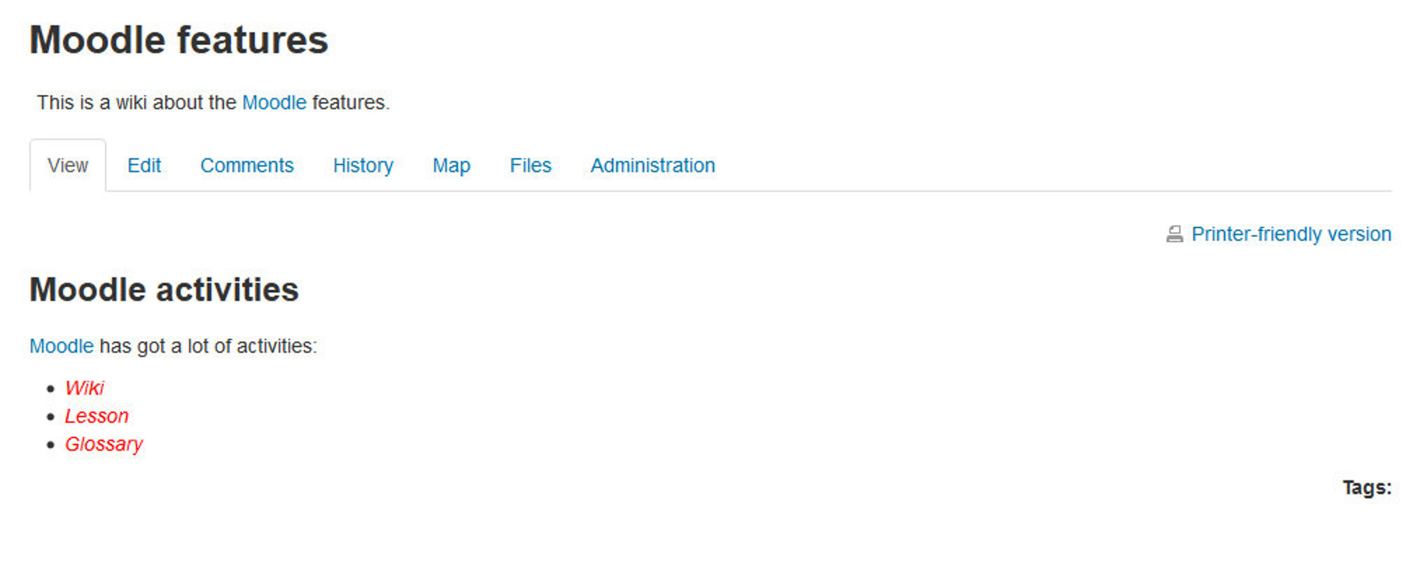 Figure 13-3 Viewing a wiki page