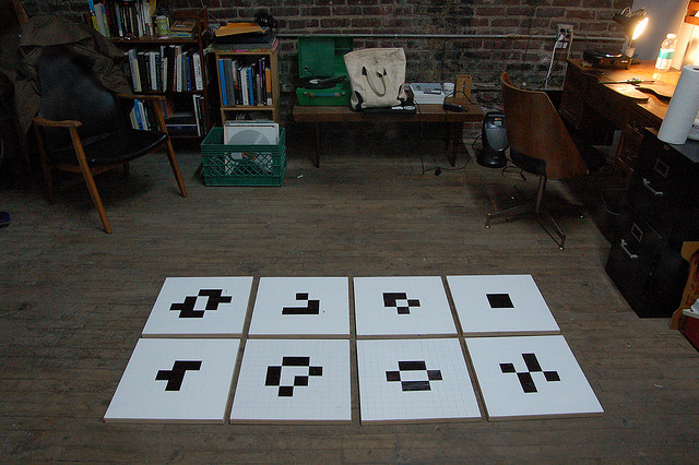 Handshake, Glider, Boat, Box, R-Pentomino, Loaf, Beehive, and Clock by Ben Sisko