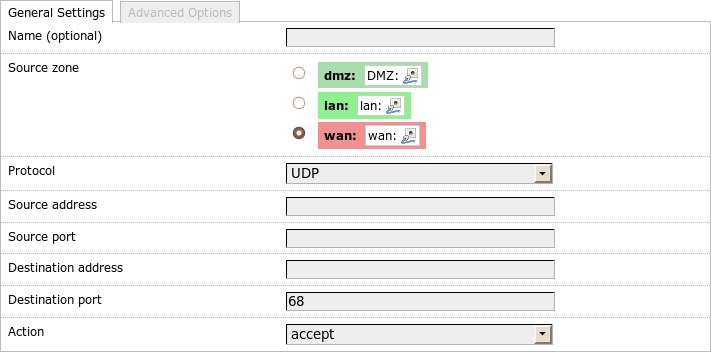 General rule settings