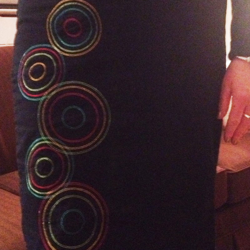 Joanie in her new skirt.