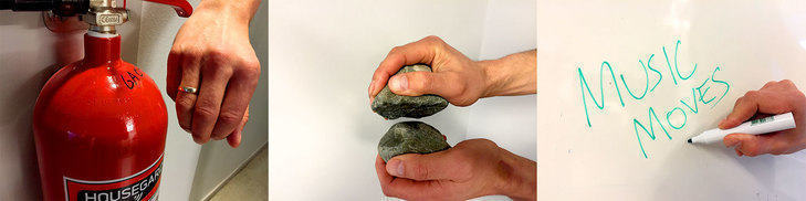 Pictures of the objects that were used for creating the sounds in Step 2.7