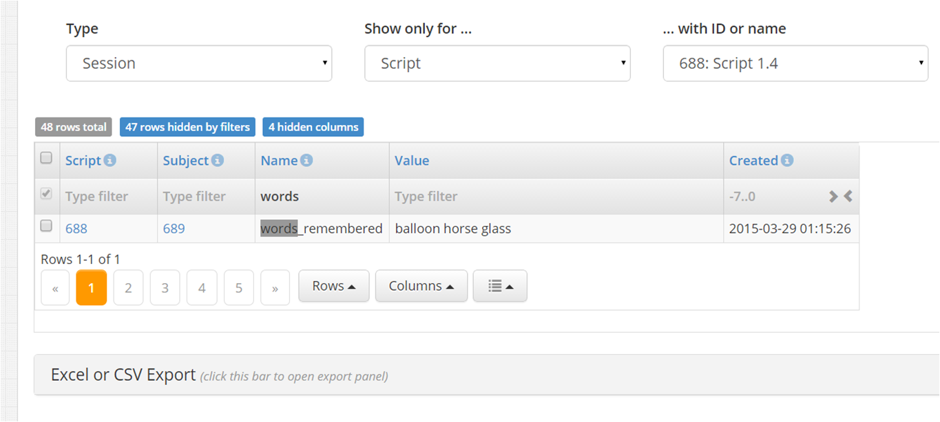 Inspecting data entered by a subject