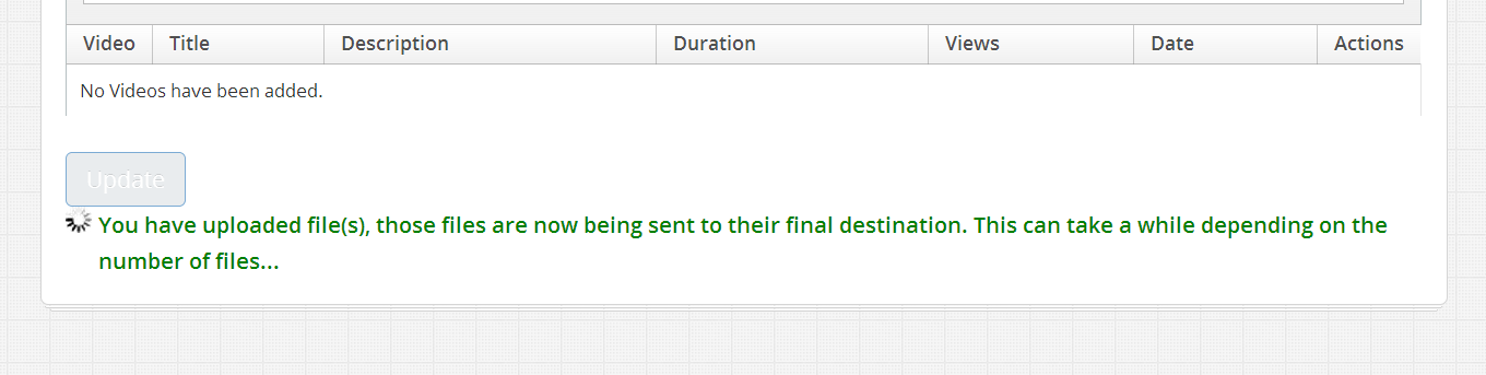 Message seen while upload is in progress