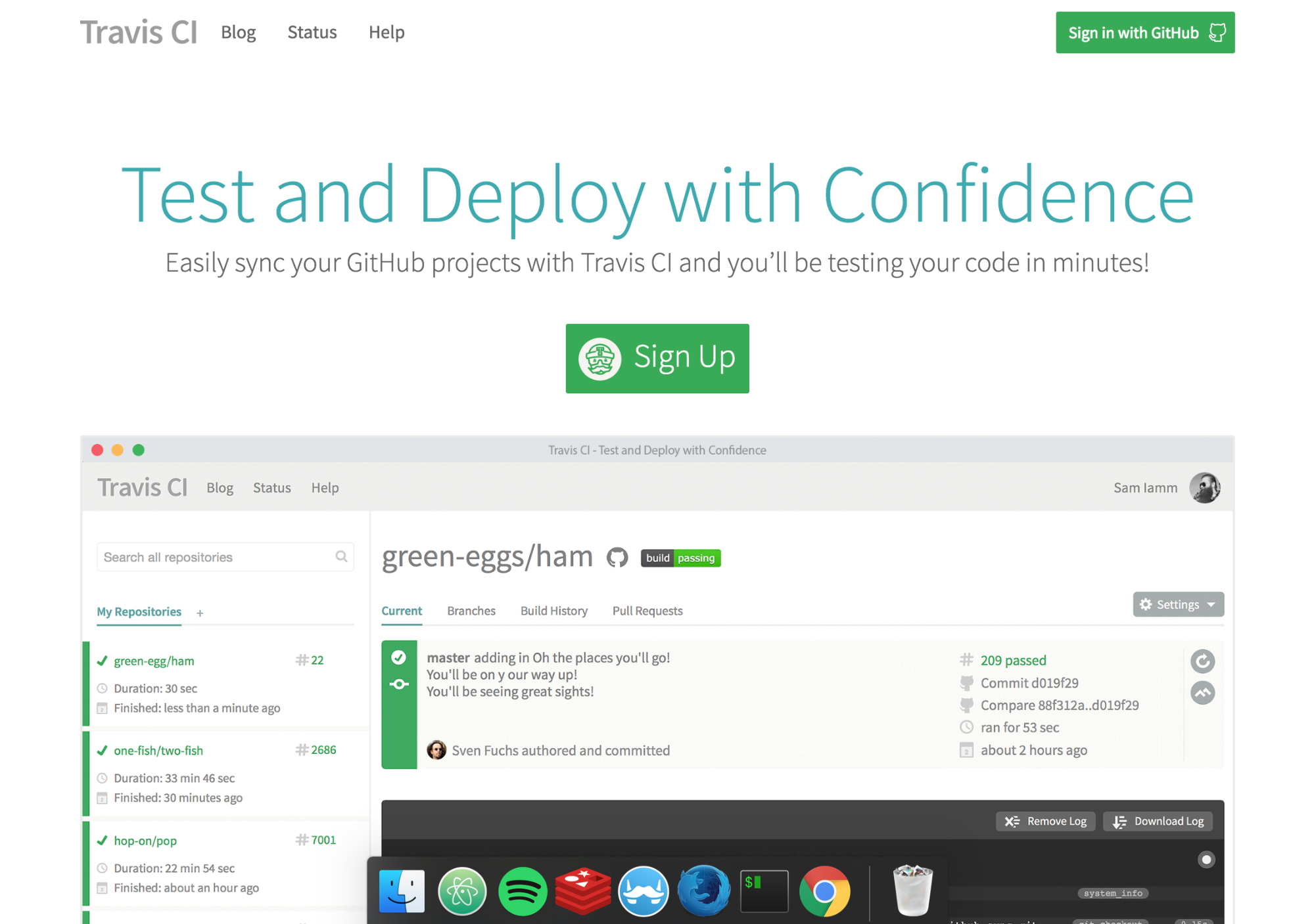 Site do serviço Travis-CI
