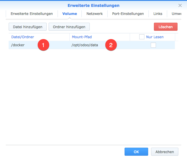 Docker - Synology Volumen Zusammenfassung