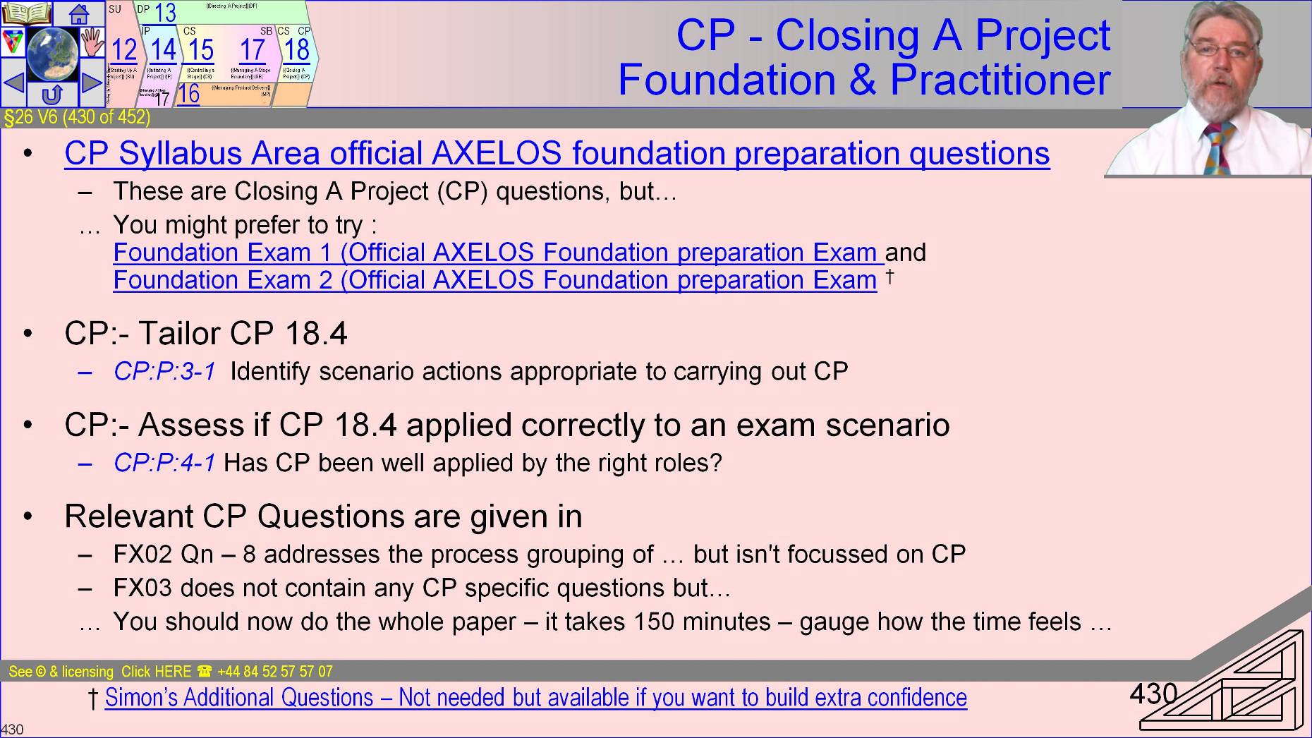  §26 s430 = CP - Closing A Project Foundation & Practitioner