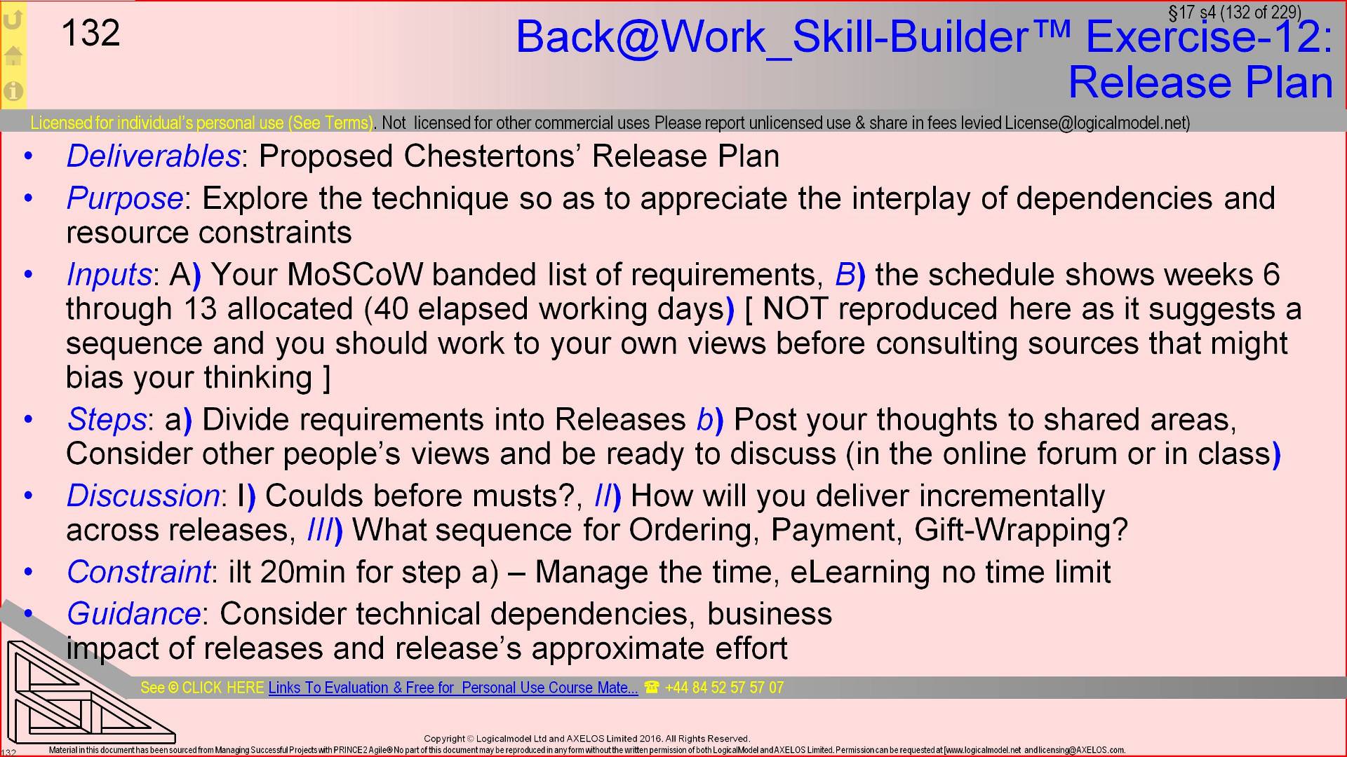 §17 s132 = Back@Work_Skill-Builder™ Exercise-12: Release Plan