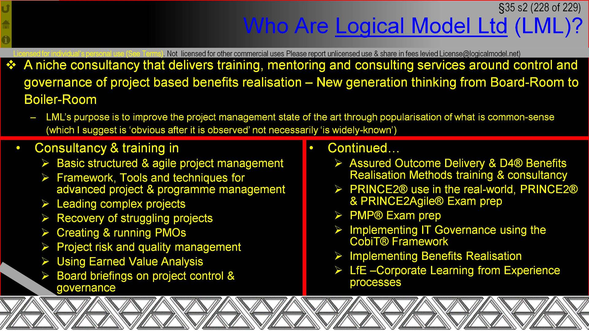  §35 s228 = Who Are Logical Model Ltd (LML)?